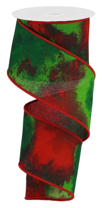 Red & Green Watercolor Blend 2.5"