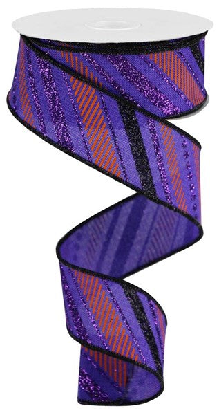 1.5"X10yd Multi Diagonal Stripes/Royal