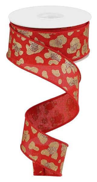 1.5"X10yd Leopard Print/Royal