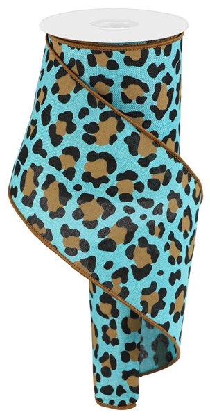 Leopard Print On Royal Lt Teal/Black