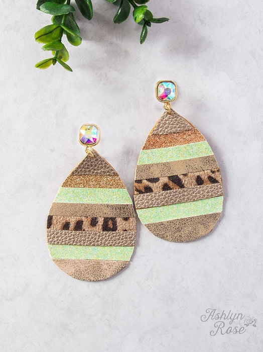 ALL FUN AND GAMES TEARDROP EARRINGS, MINT