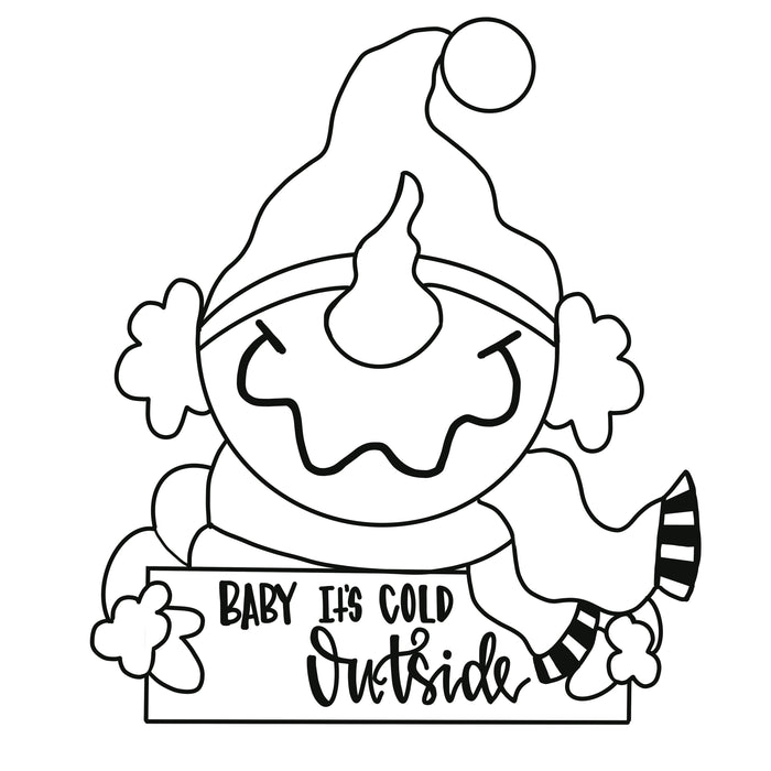 Snowman Baby It's Cold Outside Door Hanger (unpainted)