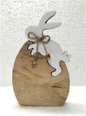 DECOR EGG W/RABBIT PUZZLE(NATURAL/WHITE)