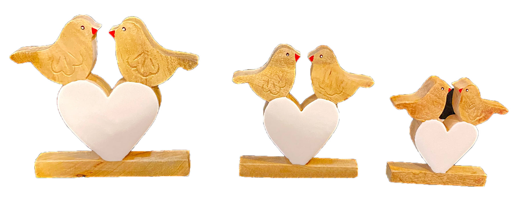 DECOR HEART W/2 BIRDS(NATURAL/WHITE)