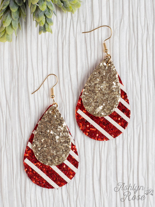 SPARKLE STRIPES AND EVERYTHING NICE DOUBLE TEARDROP EARRINGS