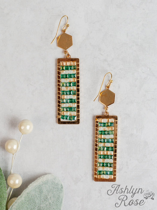 LAYERS OF SPARKLE RECTANGLE SPARKLE EARRINGS