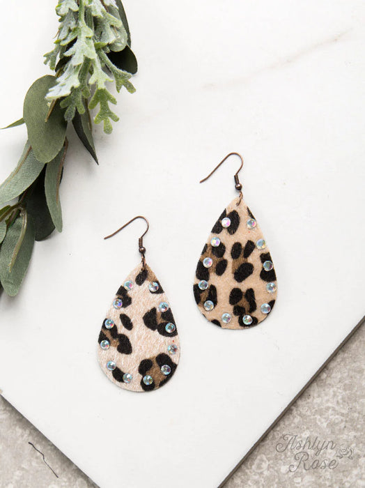 LEOPARD DROP EARRINGS WITH AB CRYSTALS, GOLD