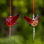 ACRYLIC CARDINAL WITH BEADED TASSEL