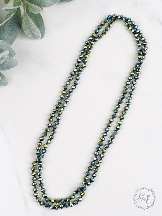 THE ESSENTIAL 60" DOUBLE WRAP BEADED NECKLACE, METALLIC MERMAID
