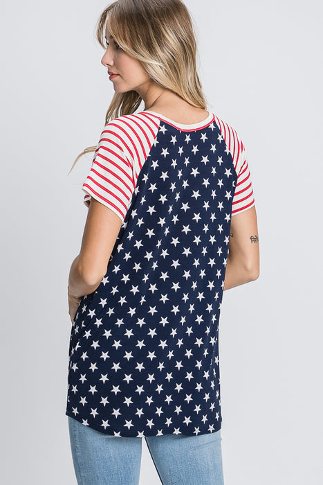 STAR & STRIPE TOP WITH FRONT POCKET