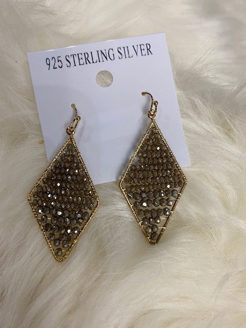 Diamond Shape Beaded Earring