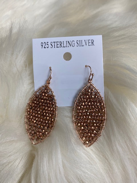 Rose Gold Beaded Earring