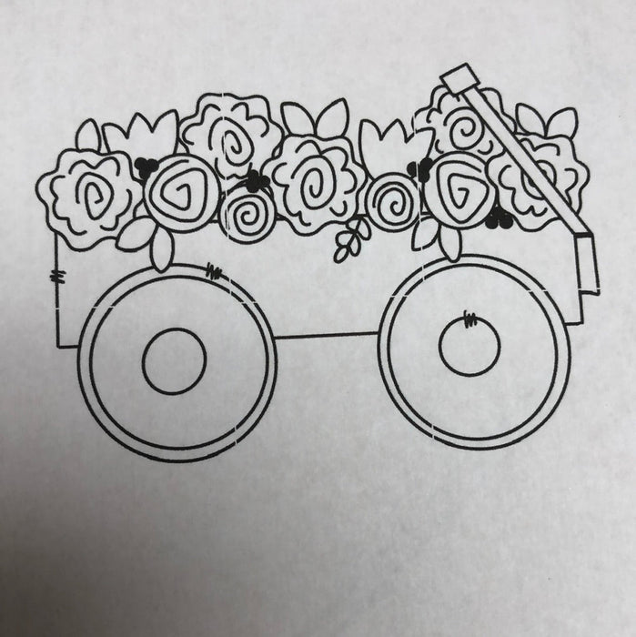Wagon Spring Floral Door Hanger (unpainted)
