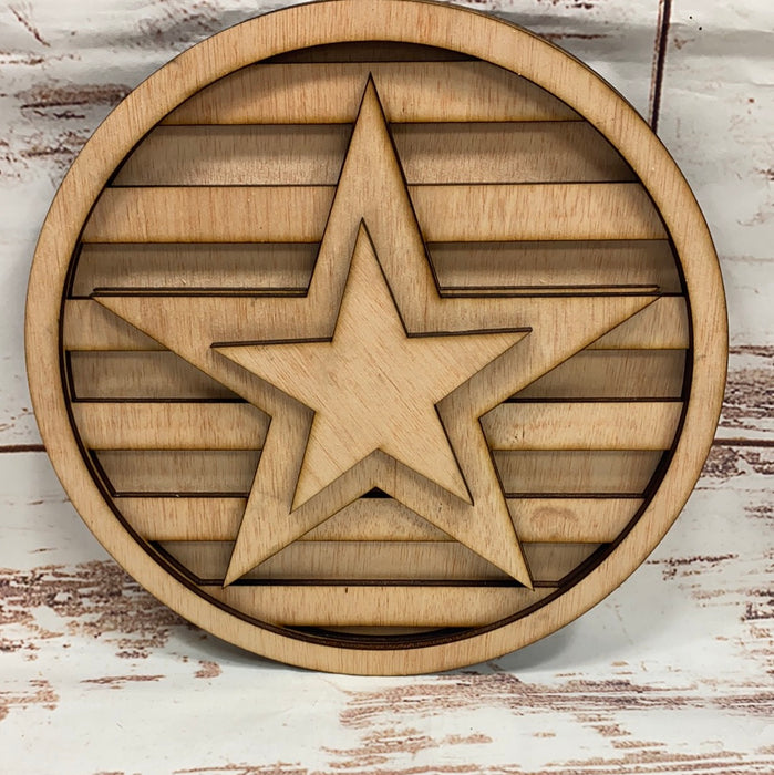 10" STACKED STARS AND STRIPES UNPAINTED