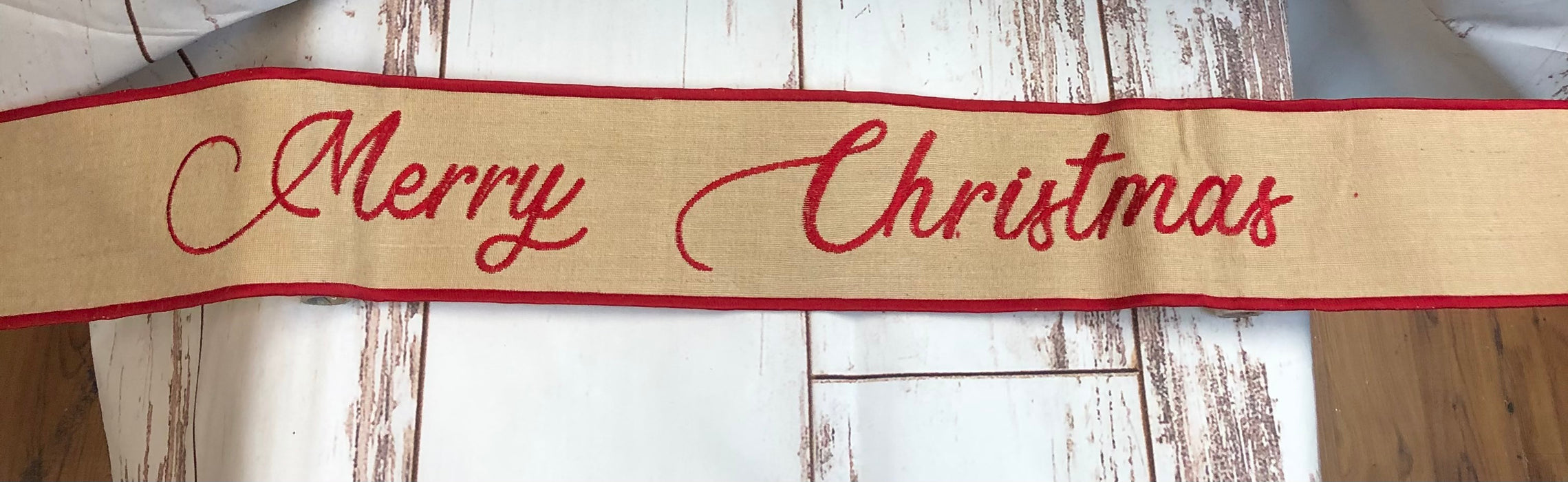 MERRY CHRISTMAS JUTE BANNER