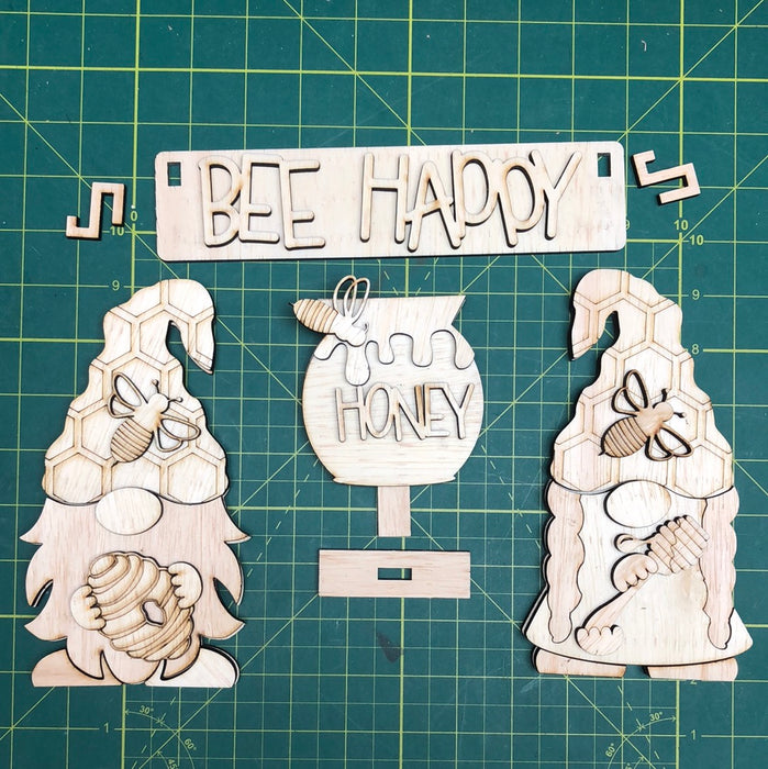 Bee Happy Cutouts for Wagon Shelf Sitter (UNPAINTED)