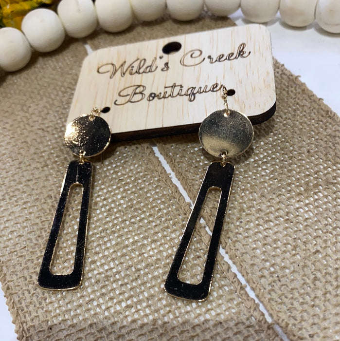ELONGATED GOLD  Earring