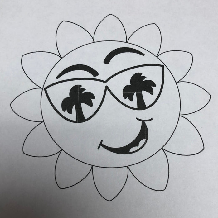 Summer Sun Wreath Size Sign Blank