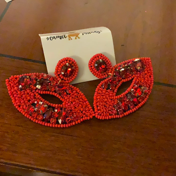 RED LIPS Beaded Earring