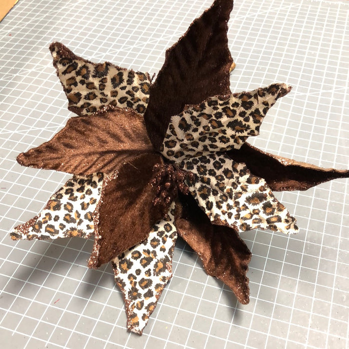 CHEETA VELVET POINSETTIA PICK