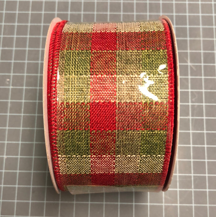 2.5"X10yd RED/GREEN/NATURAL PLAID Royal