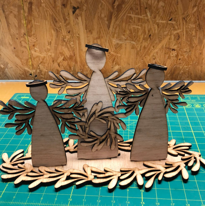 Christmas Angel Trio Shelf Sitter (UNPAINTED)