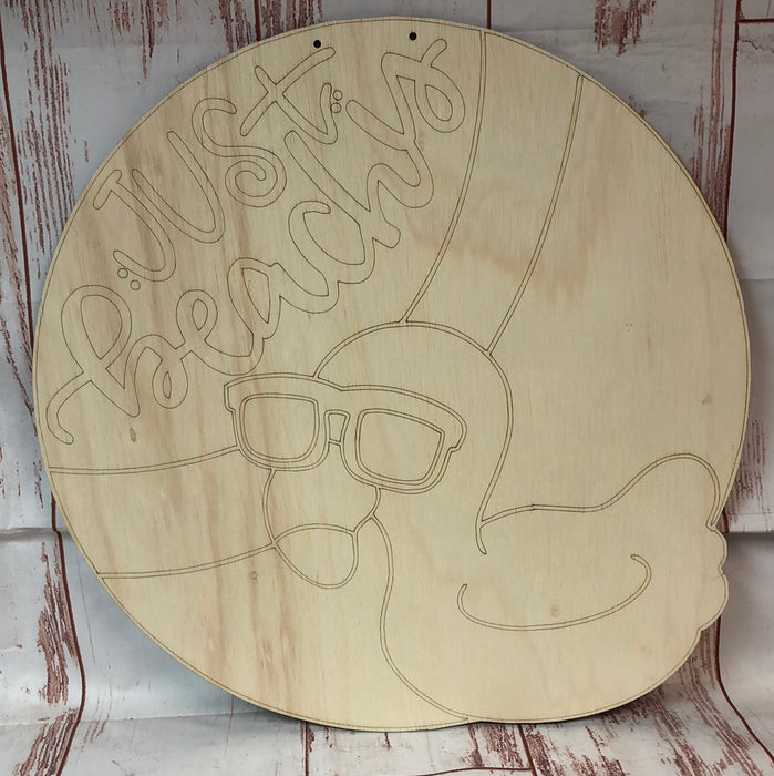 JUST BEACHY BALL Door Hanger with Paint Lines (UNPAINTED)