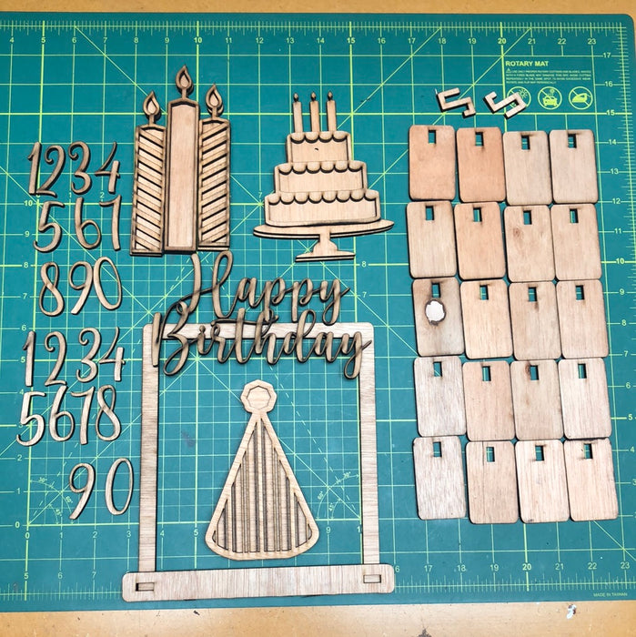 Happy Birthday Cutouts for Wagon Shelf Sitter (UNPAINTED)