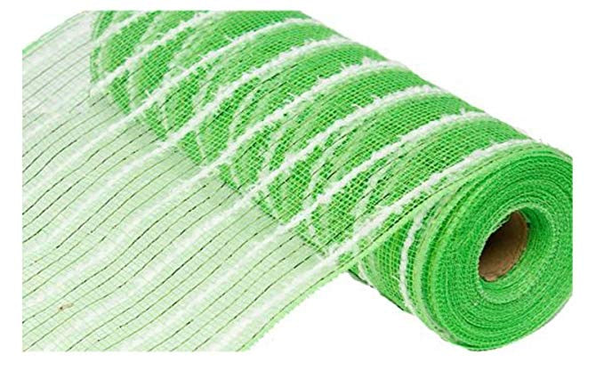 10.5x10 yd Cotton Drift Lime Green/White