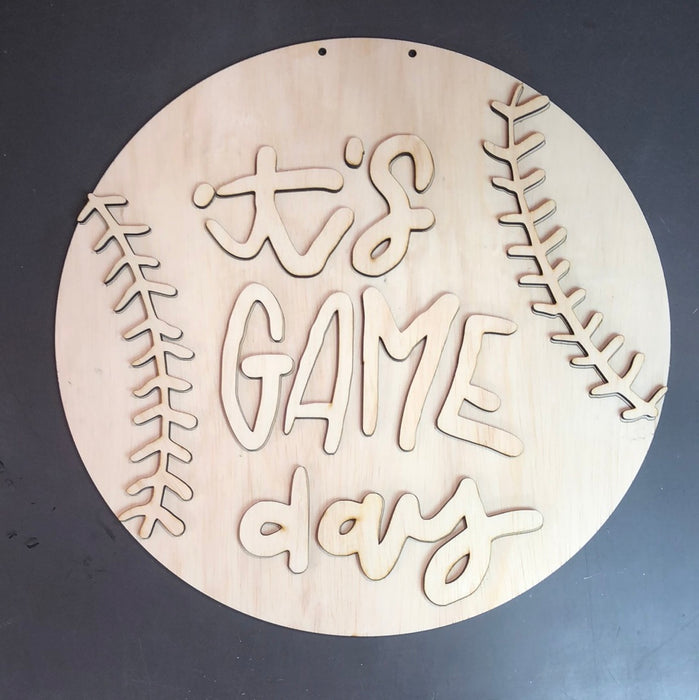 3D Baseball It's Game Day Door Hanger