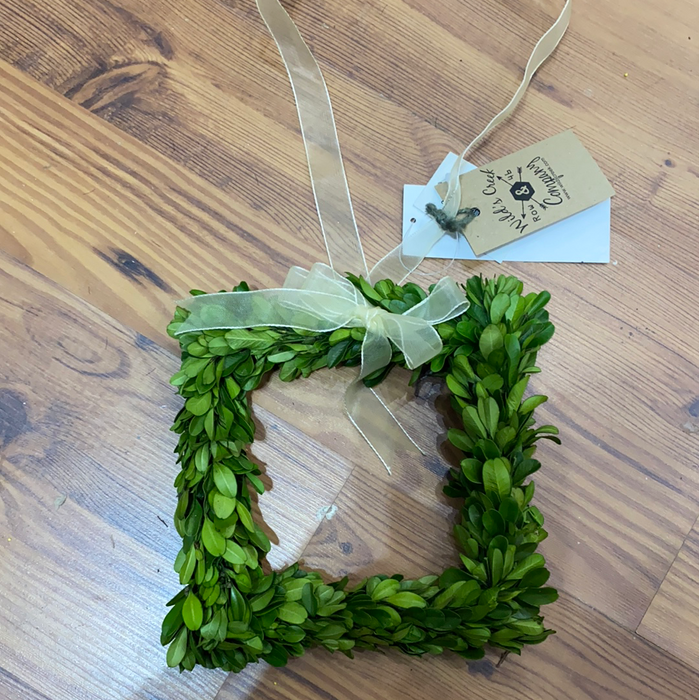 Large Square Preserved Boxwood Wreath