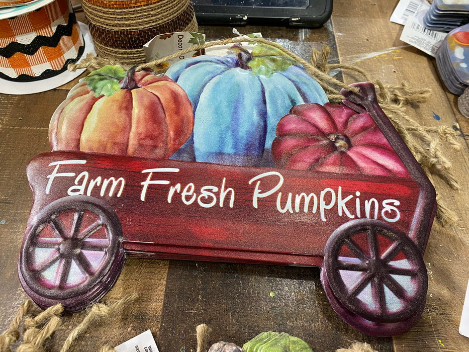 Fall Wagon with Pumpkins
