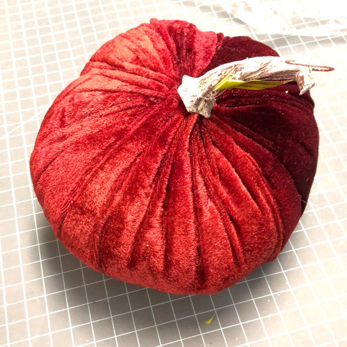 BURGANDY PLUSH VELVET PUMPKIN
