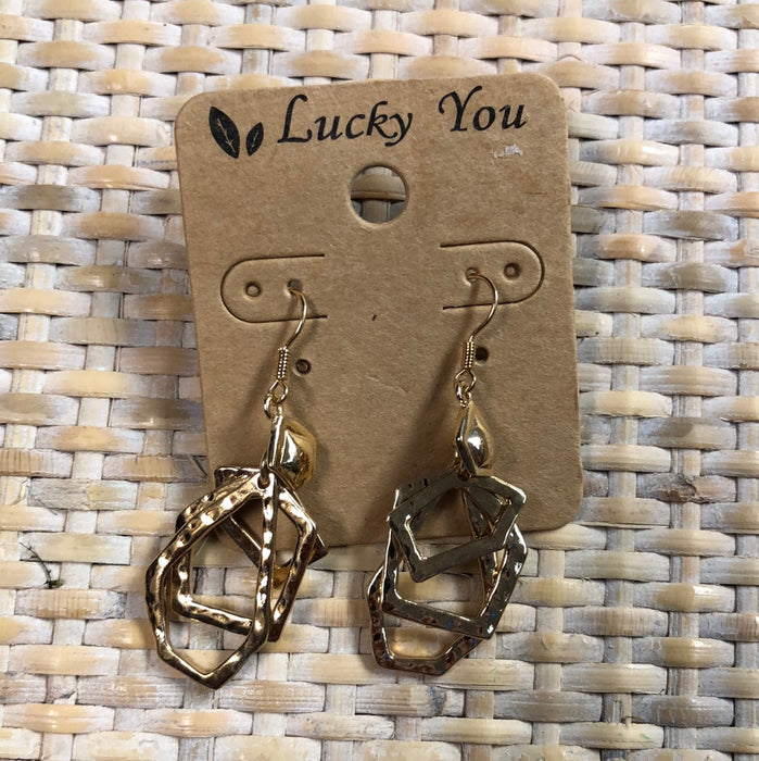 GOLD DANGLEING SHAPES EARRING