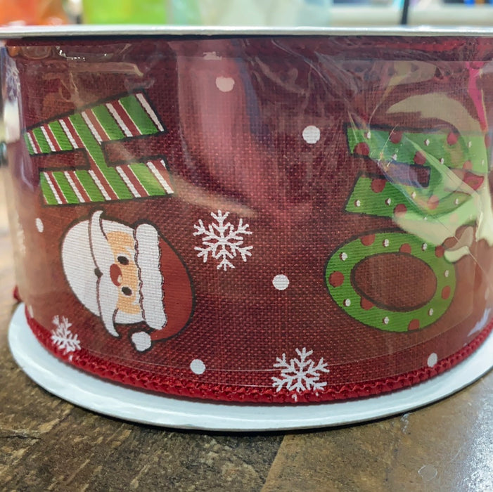 2.5"X10yd HO HO HO Royal RED