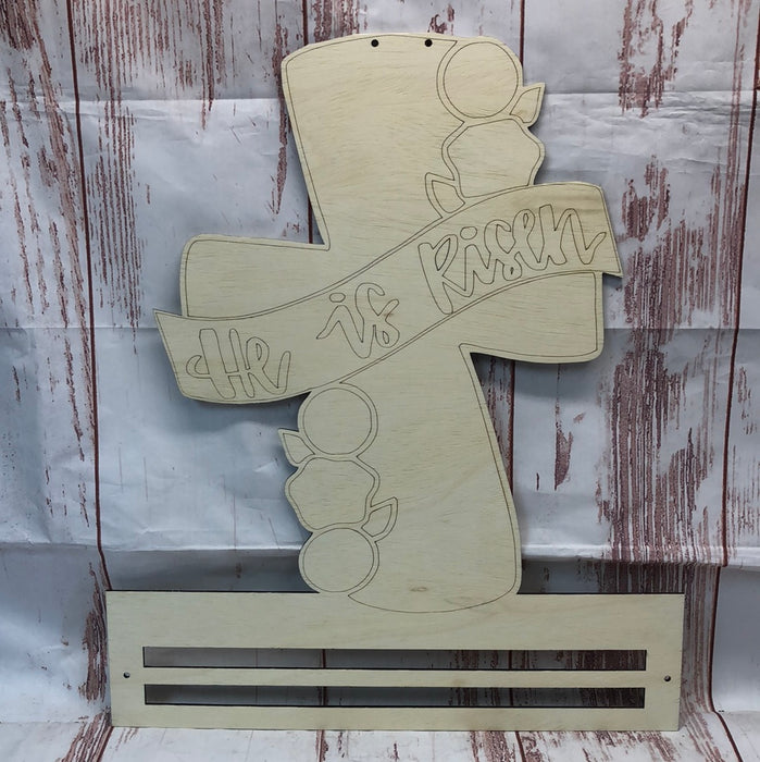 Easter Cross with Paint Lines Rail (unpainted)