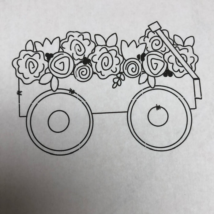 Wagon Spring Floral Door Hanger (unpainted)