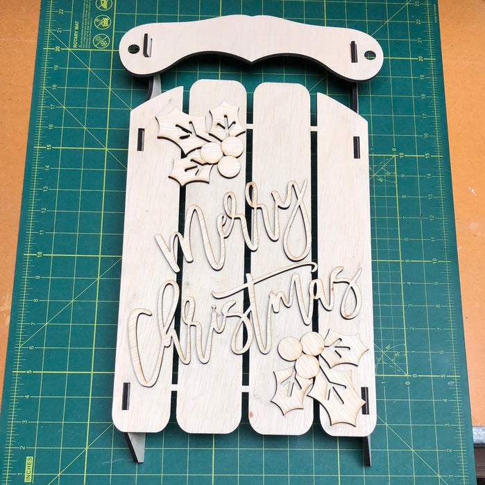 Merry Christmas Sled Door Hanger