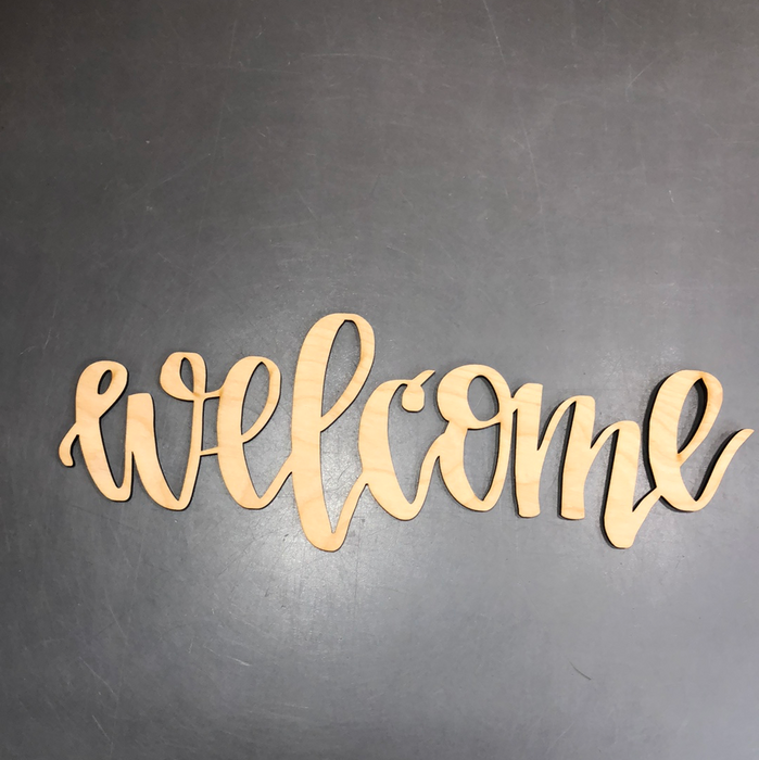Small Welcome Wood Cutout