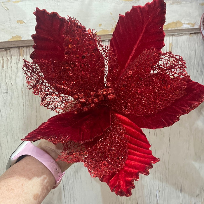 Red Velvet & Glitter Pointsettia