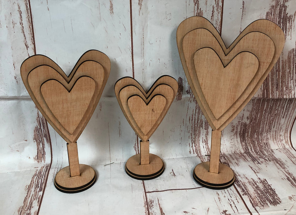 Stacked Hearts Standing Sign (set of 3)
