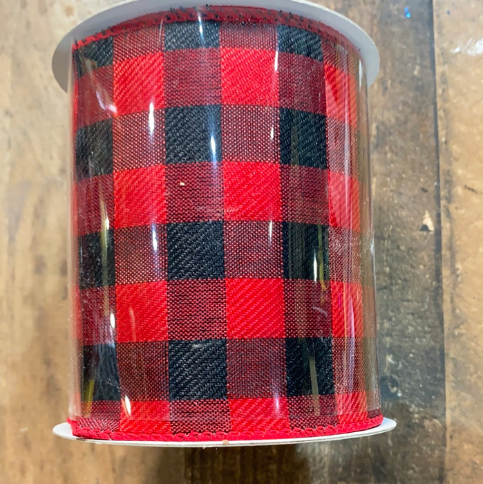 4" X 10 YD Buffalo Plaid Ribbon