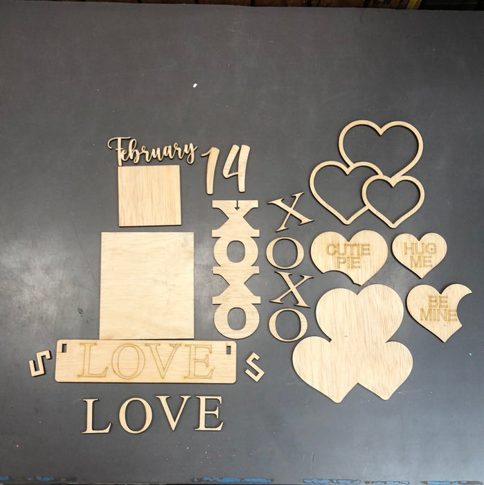Valentine LOVE Cutouts for Wagon Shelf Sitter (UNPAINTED)