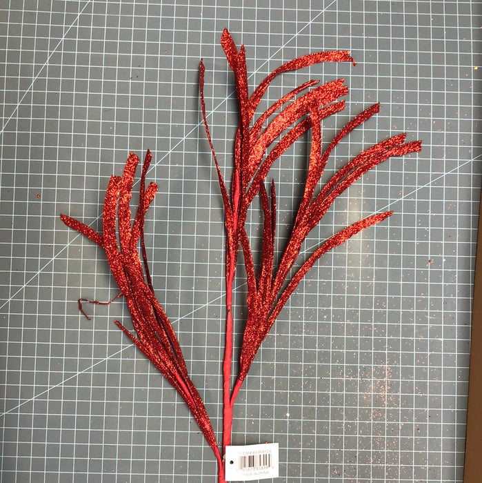 RED GLITTER GRASS PICK