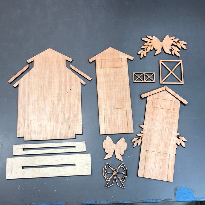 BARN STACKED WOOD SIGN OR SHELF SITTER (UNPAINTED)