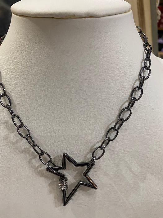 Gunmetal Star Necklace
