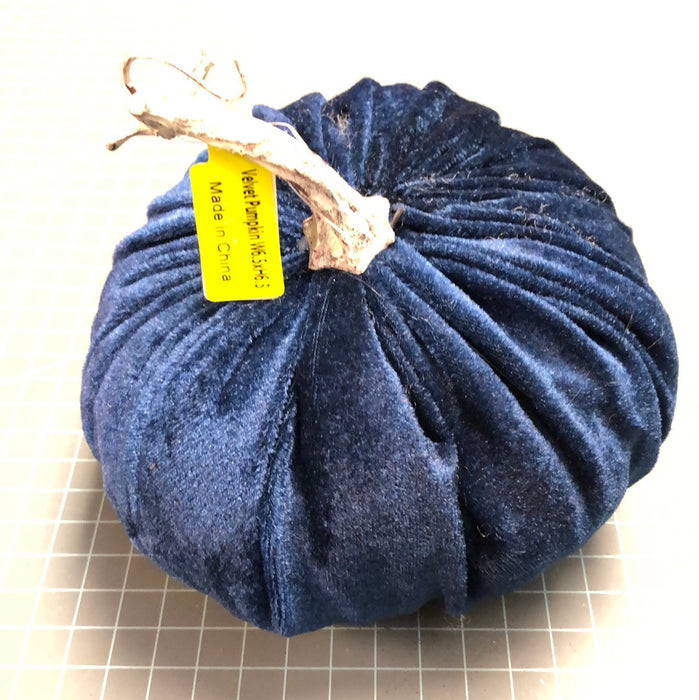NAVY BLUE PLUSH VELVET PUMPKIN