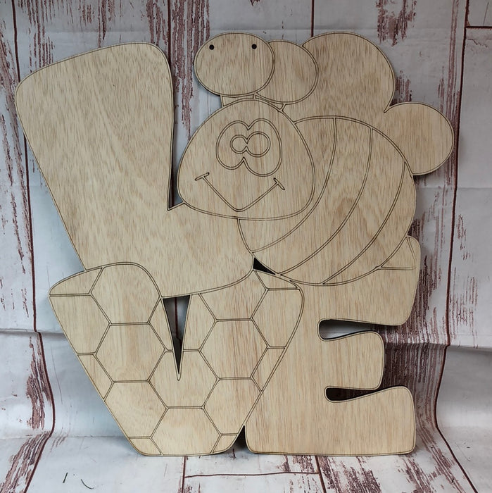 BEE LOVE DOOR HANGER (UNPAINTED)