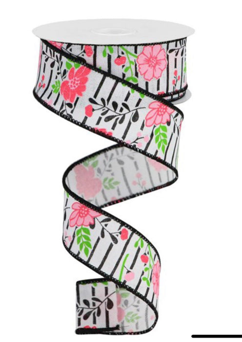 1.5” Floral Lines on Royal