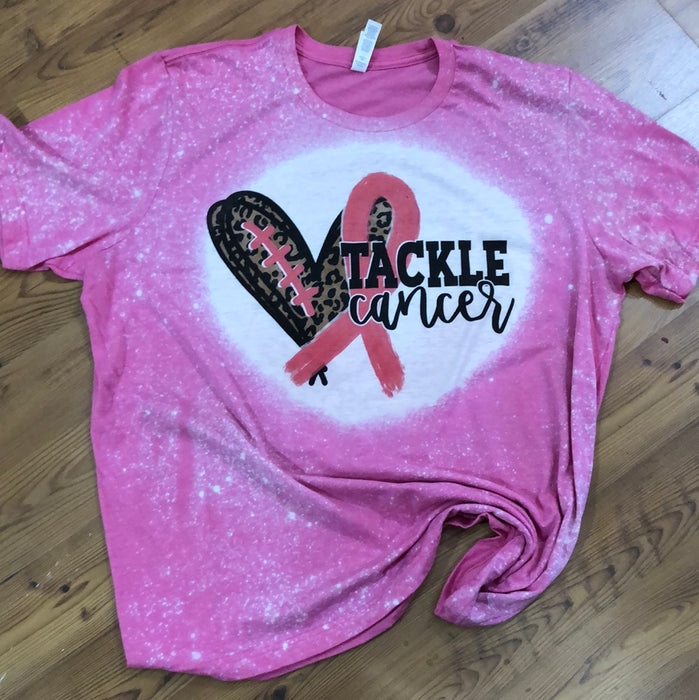 Tackle Cancer Pink Bleached Shirt